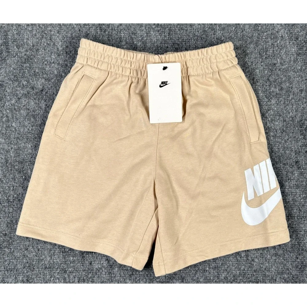 Nike Kids XS Size 4 Sportswear Club Fleece Shorts Sanddrift Tan NWT